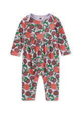 Tea Collection Lap Shoulder Baby Romper Persimmon