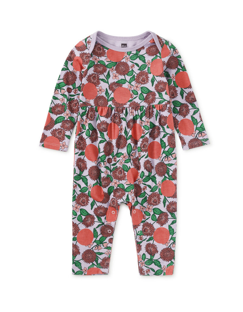 Tea Collection Lap Shoulder Baby Romper Persimmon
