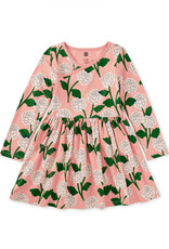 Tea Collection L/S Wrap Neck Dress Chrysanthemums