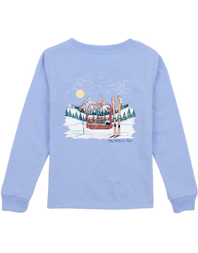 Properly Tied Ski Lift L/S Tee Light Blue