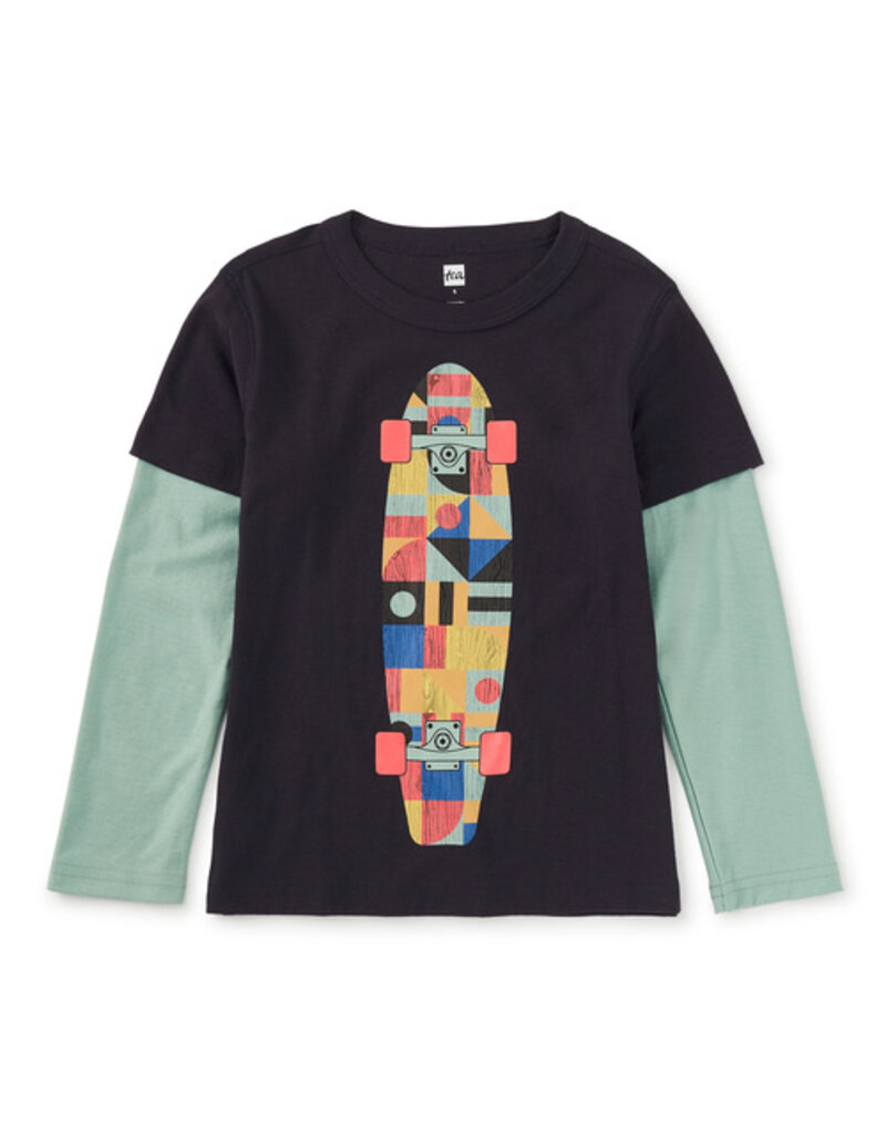 Tea Collection Skateboard Layered Tee Indigo