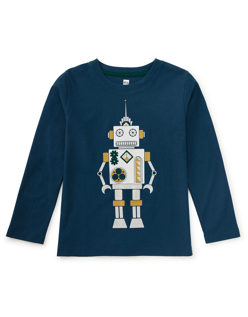 Tea Collection Metallic Robot Graphic Tee Ink