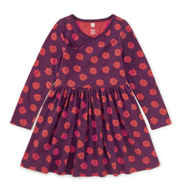 Tea Collection L/S Wrap Neck Simple Chrysanthemums