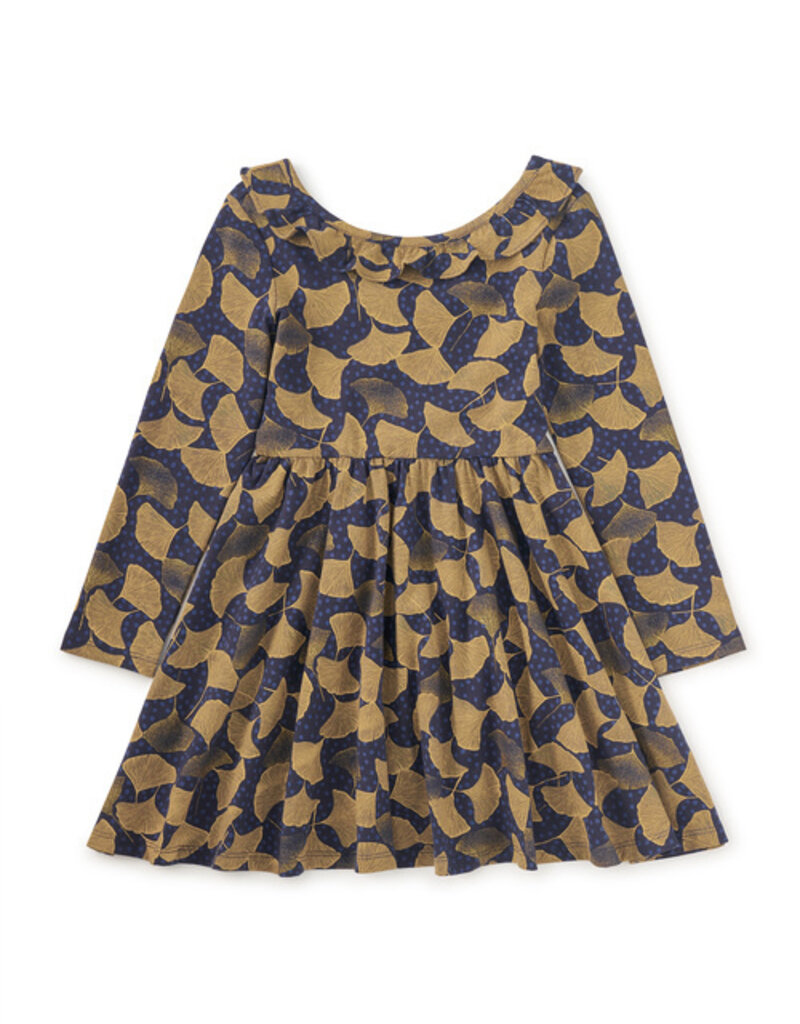 Tea Collection Ruffle Collar Ballet Dress Gingko Leaf