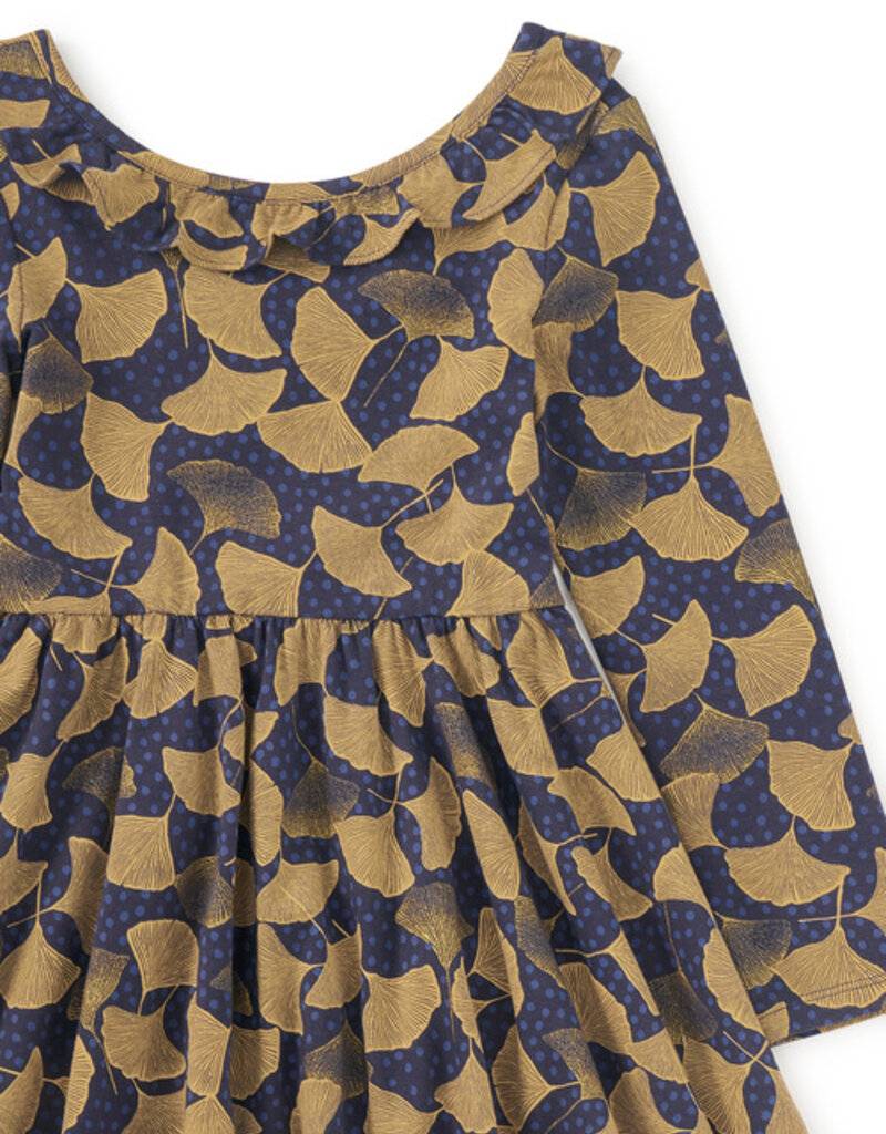 Tea Collection Ruffle Collar Ballet Dress Gingko Leaf