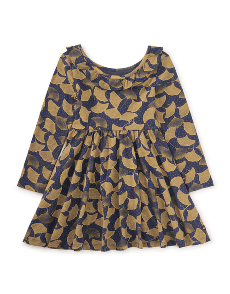 Tea Collection Ruffle Collar Ballet Dress Gingko Leaf