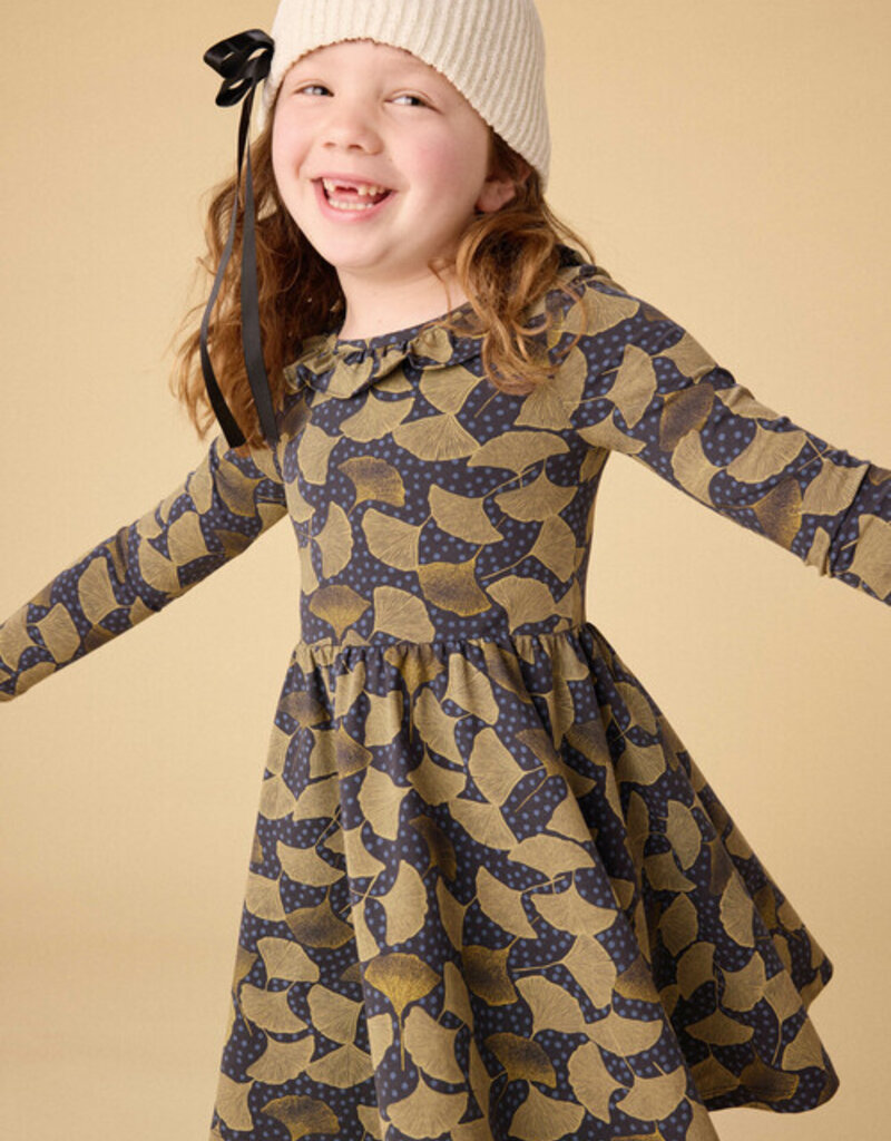 Tea Collection Ruffle Collar Ballet Dress Gingko Leaf