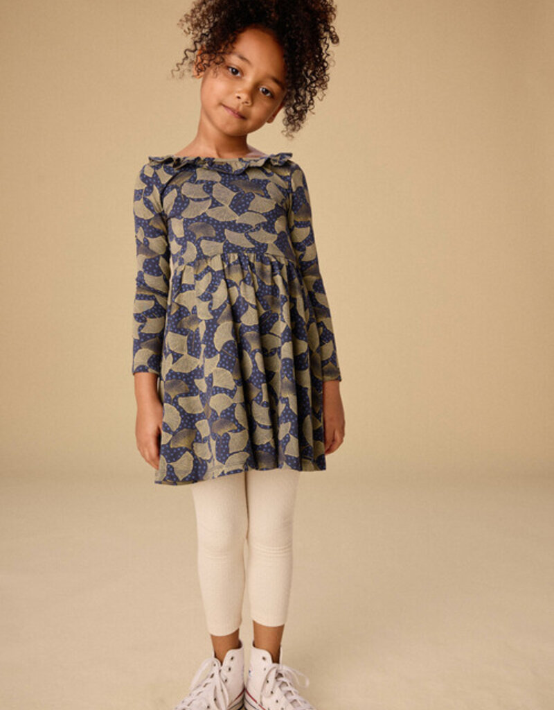 Tea Collection Ruffle Collar Ballet Dress Gingko Leaf