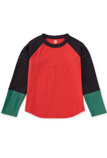 Tea Collection Explorer Colorblock Raglan Top Scarlet