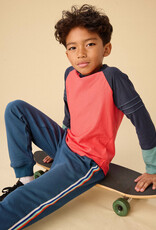 Tea Collection Explorer Colorblock Raglan Top Scarlet