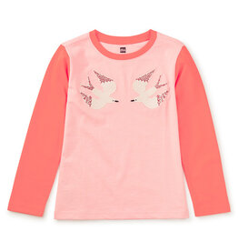 Tea Collection SALE Embroidered Magpies Blocked Cherry Blossom