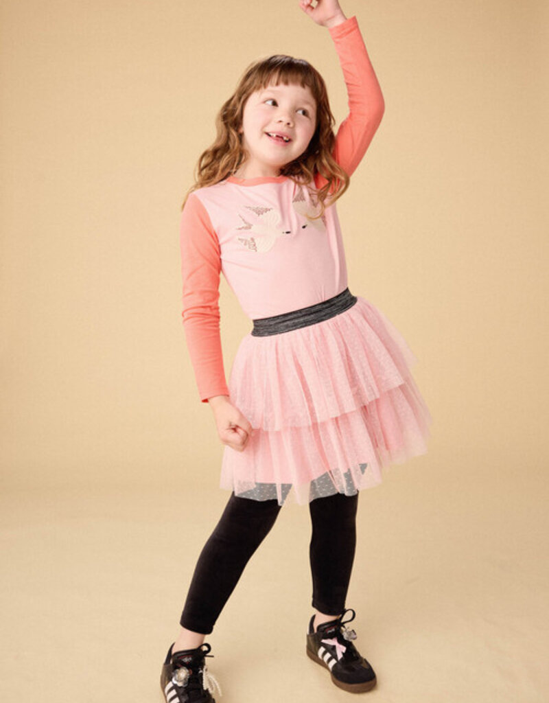 Tea Collection Embroidered Magpies Blocked Cherry Blossom