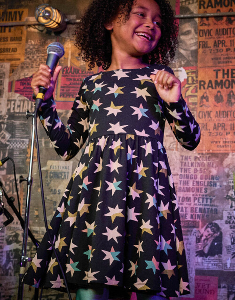 Tea Collection Printed Ballet Dress Colorblock Metallic Stars