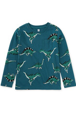 Tea Collection L/S Printed Pocket Tee Dynamic Dinos