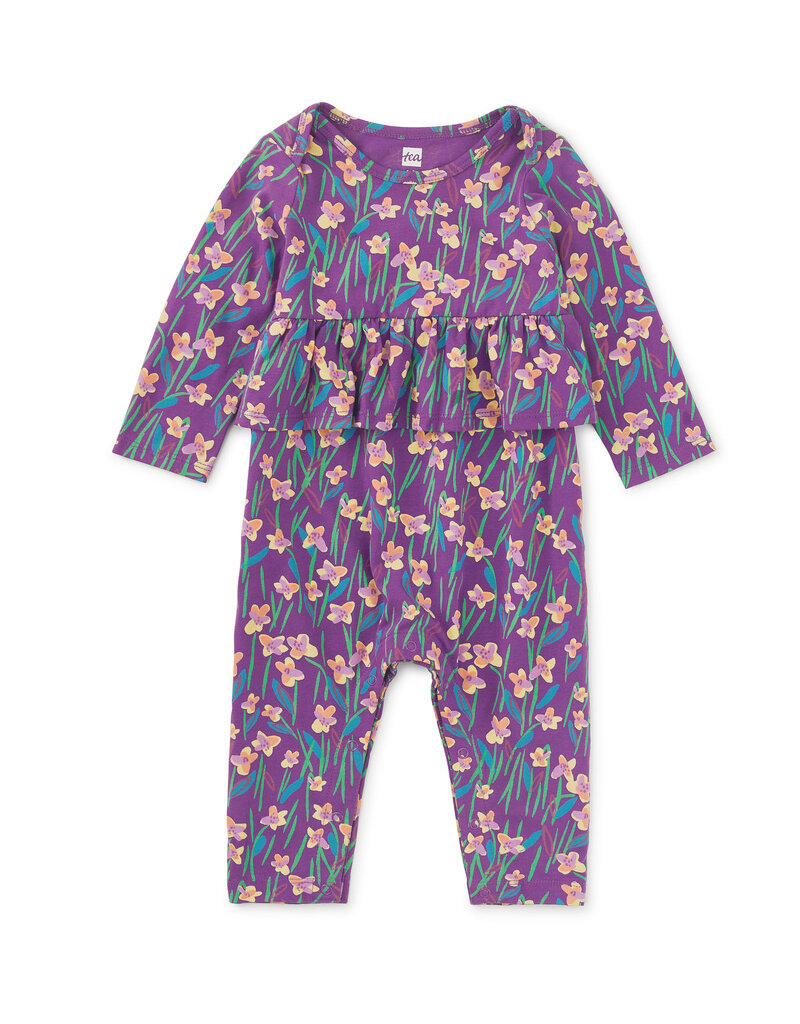 Tea Collection Pretty Peplum Baby Romper Perfume Jasmine