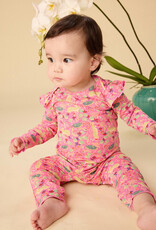 Tea Collection Ruffle Shoulder Romper Rabbit Turtle Folktale