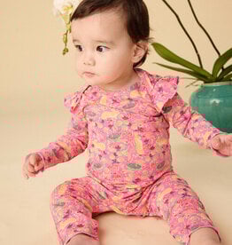 Tea Collection Ruffle Shoulder Romper Rabbit Turtle Folktale