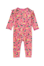 Tea Collection Ruffle Shoulder Romper Rabbit Turtle Folktale