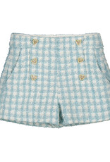 Abel & Lula Soft Aqua Plaid Shorts