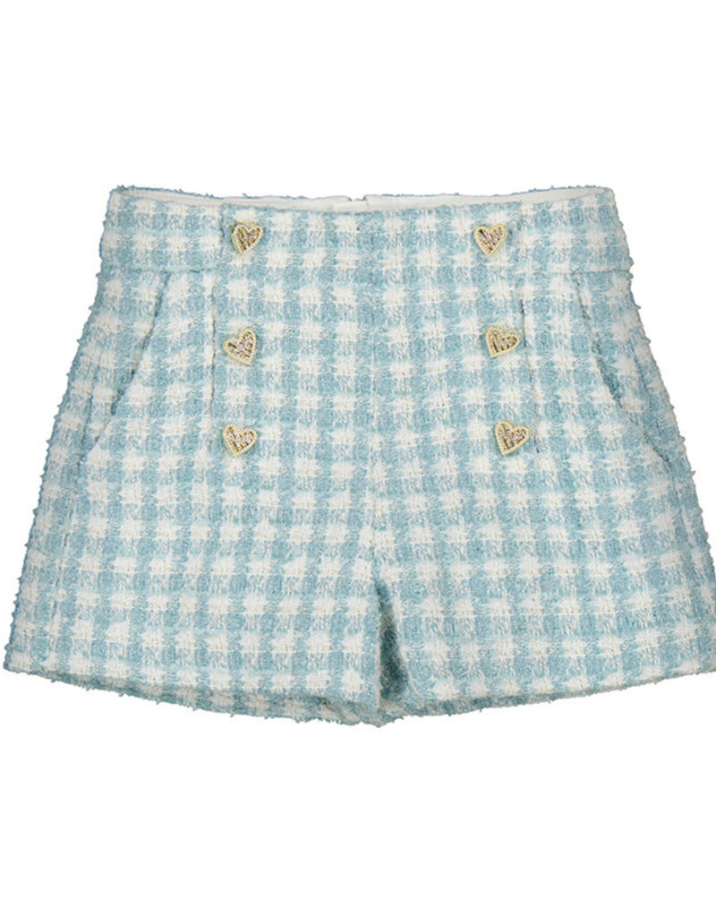 Abel & Lula Soft Aqua Plaid Shorts