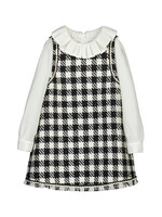 Abel & Lula SALE. Black Herringbone Dress