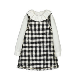 Abel & Lula Black Herringbone Dress