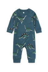 Tea Collection L/S Pocket Baby Romper Dynamic Dino