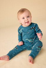 Tea Collection L/S Pocket Baby Romper Dynamic Dino