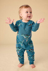 Tea Collection L/S Pocket Baby Romper Dynamic Dino