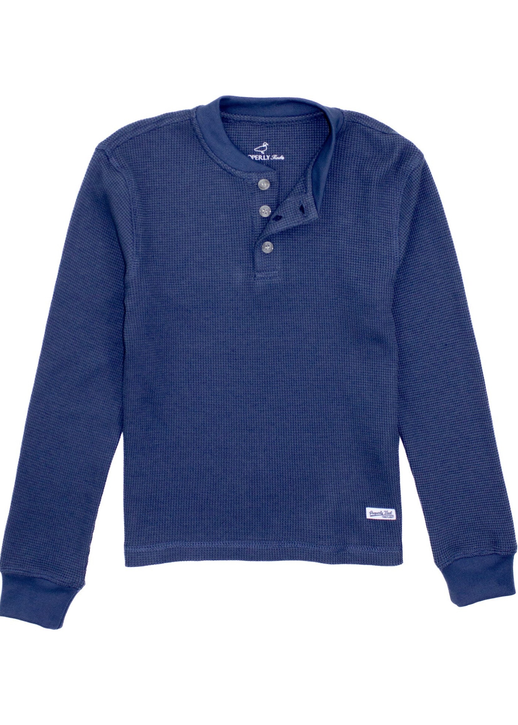 Properly Tied Boys Trek Henley River Blue