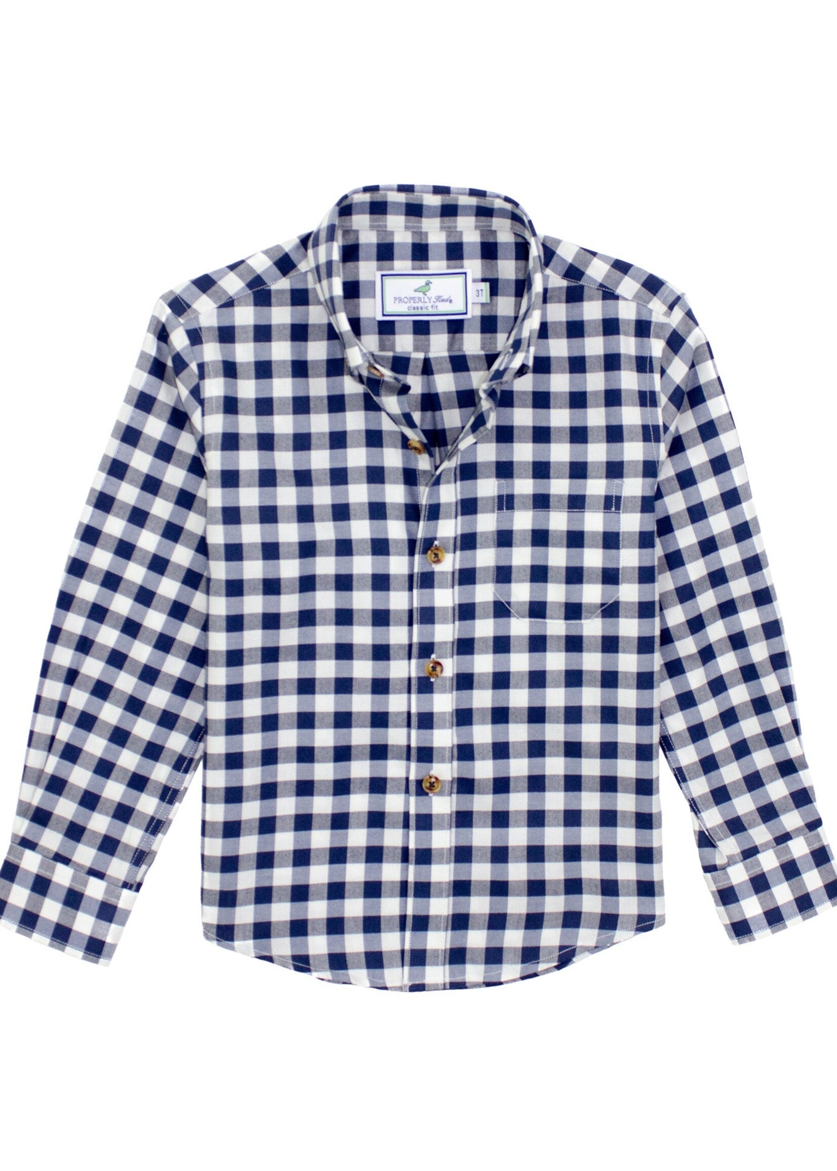 Properly Tied Boys Woodland Sportshirt Navy Pier