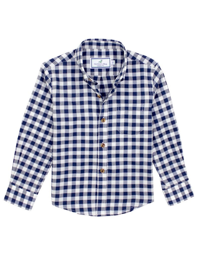 Properly Tied Boys Woodland Sportshirt Navy Pier