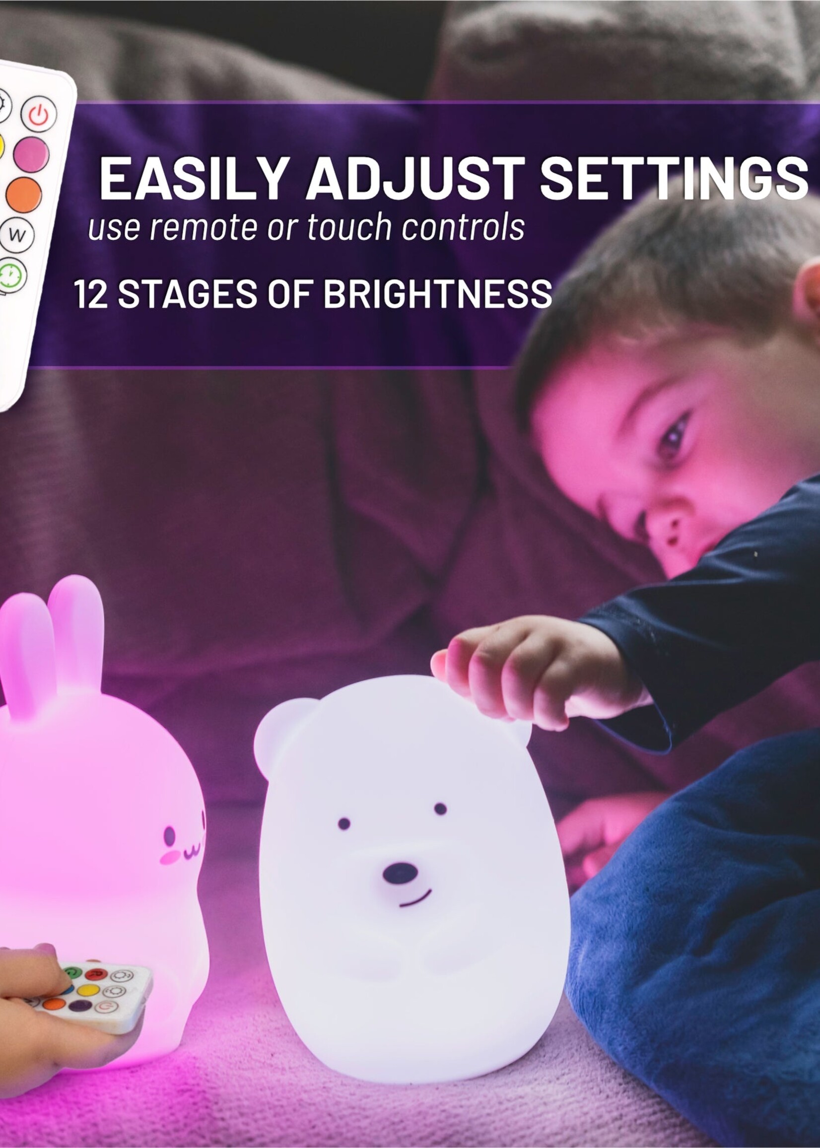 Lumieworld Lumipets LED BUNNY Night Light w/Remote
