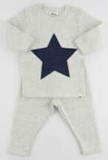 oh baby! LARGE STAR BABY RIB 2PC SET HEATHER GRAY