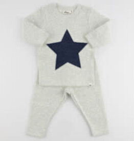 oh baby! LARGE STAR BABY RIB 2PC SET HEATHER GRAY