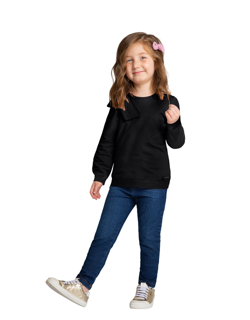 Milon Black Jersey Top w/Shoulder Bow