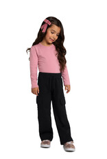 Milon Girls Black Cargo Jersey Pants