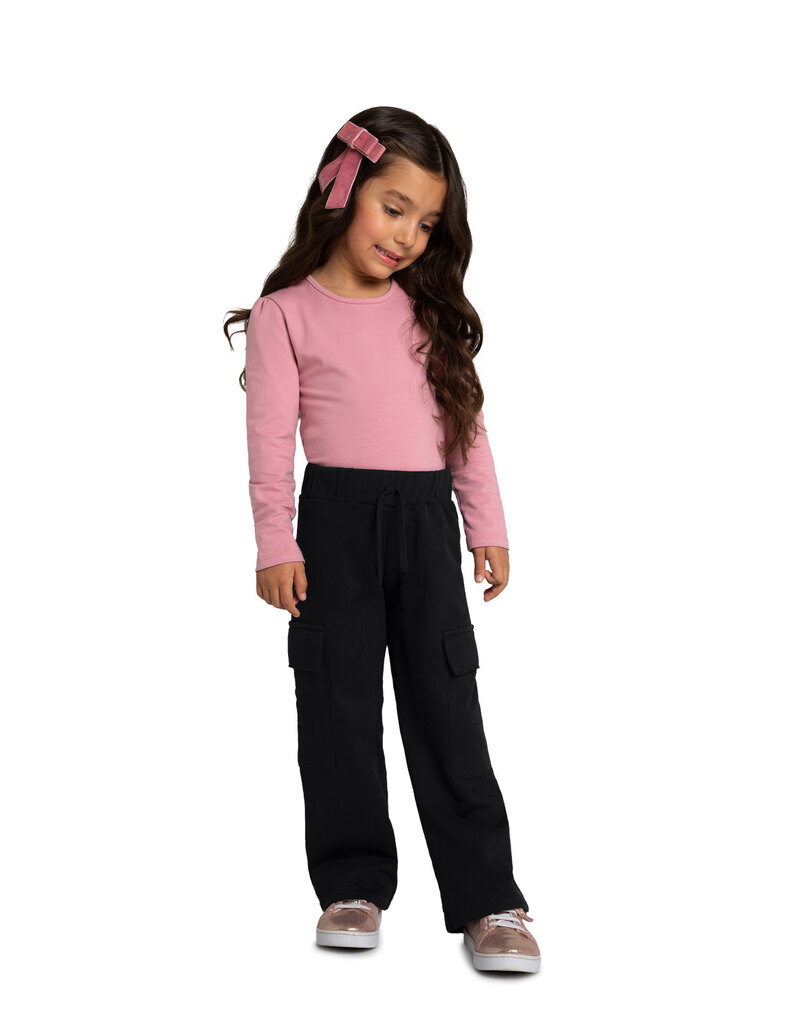 Milon Girls Black Cargo Jersey Pants