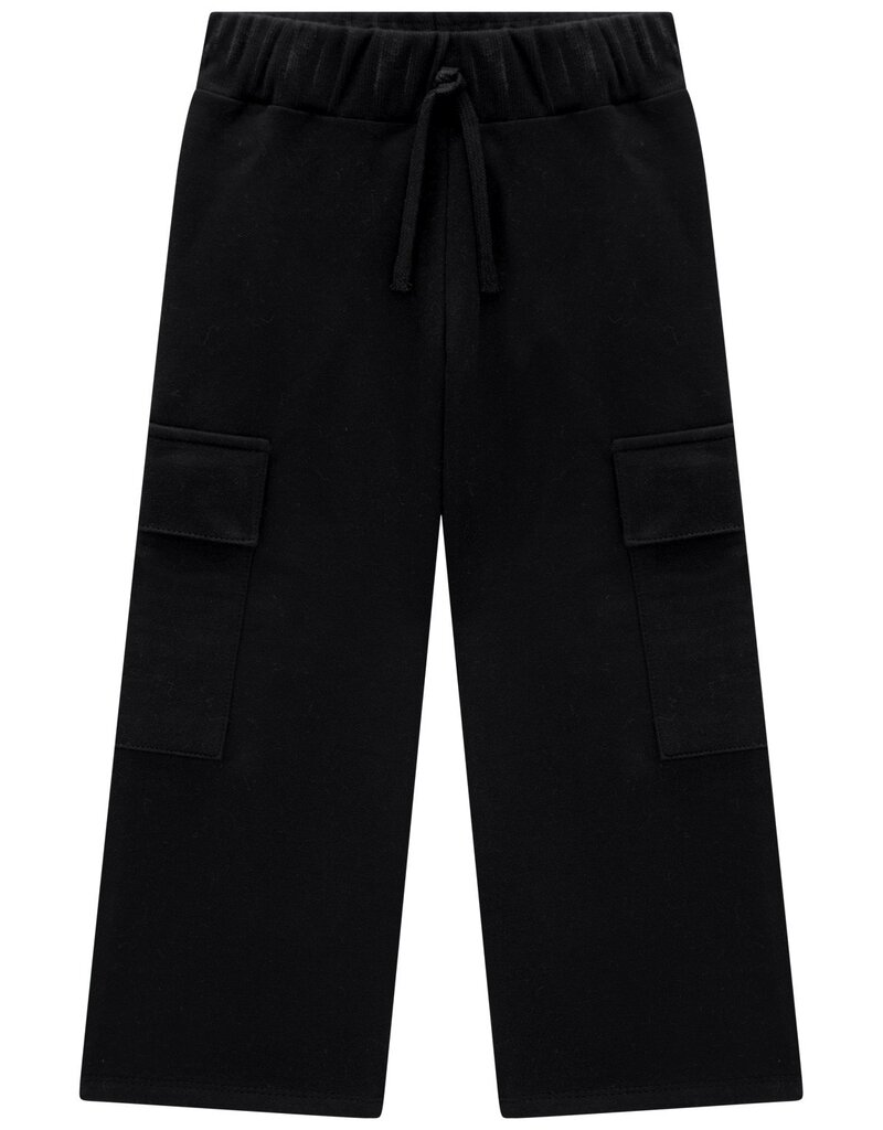 Milon Girls Black Cargo Jersey Pants