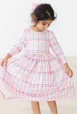 Mila & Rose Pink Plaid 3/4 Sleeve Pocket Twirl Dress