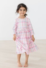 Mila & Rose Pink Plaid 3/4 Sleeve Pocket Twirl Dress