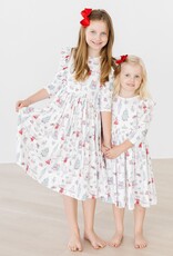 Mila & Rose Claras Christmas 3/4 Sleeve Ruffle Twirl Dress