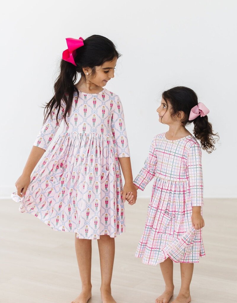 Mila & Rose Pink Nutcracker 3/4 Sleeve Pocket Twirl Dress