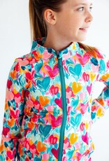 Mila & Rose Heart Hustle Full-Zip Ruffle Active Jacket