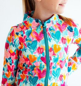 Mila & Rose Heart Hustle Full-Zip Ruffle Active Jacket