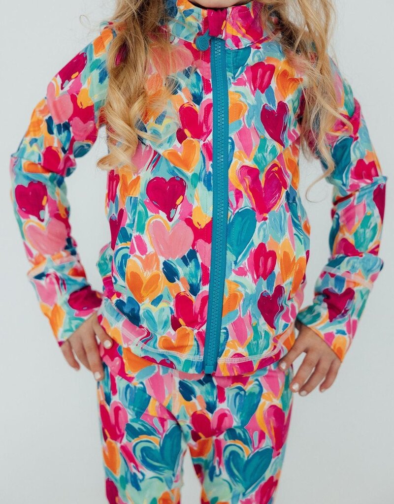 Mila & Rose Heart Hustle Full-Zip Ruffle Active Jacket