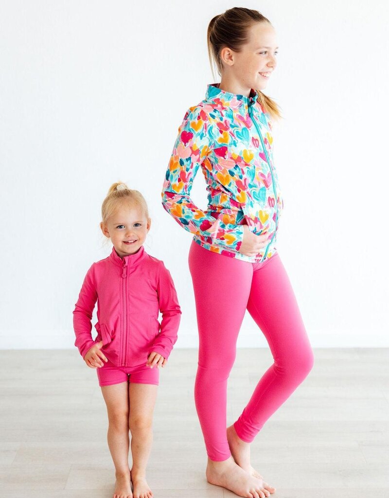 Mila & Rose Heart Hustle Full-Zip Ruffle Active Jacket