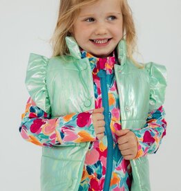 Mila & Rose Mint Iridescent Puffer Vest