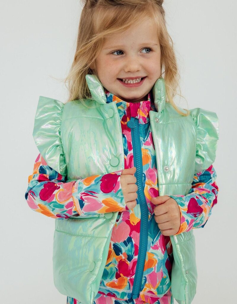 Mila & Rose Mint Iridescent Puffer Vest