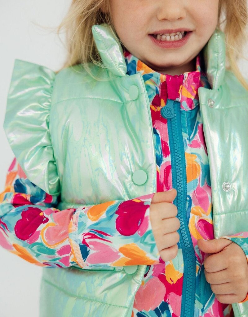 Mila & Rose Mint Iridescent Puffer Vest